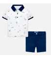 Conjunto polo estampado y bermudas bebé niño