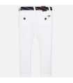 Pantalón chino largo con cinturón slim fit niño