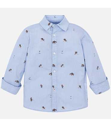 Camisa manga larga estampada dibujos niño