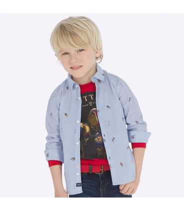 Camisa manga larga estampada dibujos niño