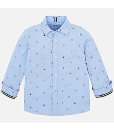 Camisa manga larga estampada motivos niño