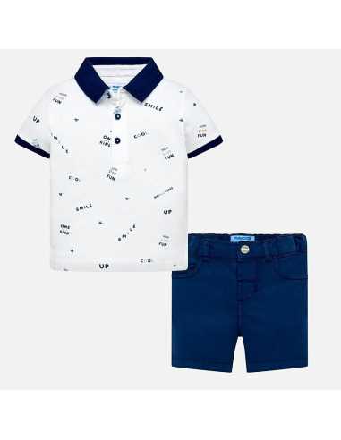 Conjunto polo estampado y bermudas bebé niño