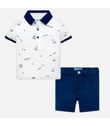 Conjunto polo estampado y bermudas bebé niño