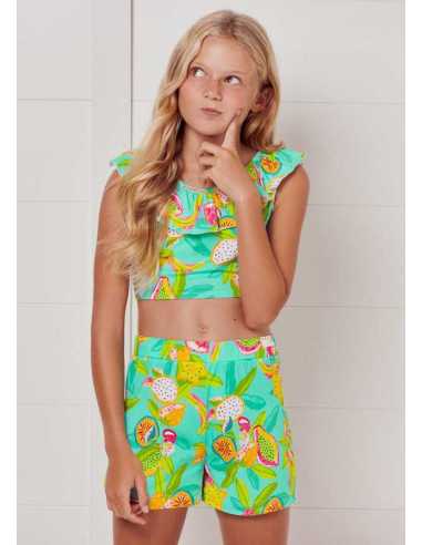 CONJ. SHORT ESTAMPADO FRUTAS