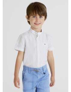 CAMISA M-C LINO RAYAS MAO