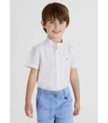 CAMISA M-C LINO RAYAS MAO