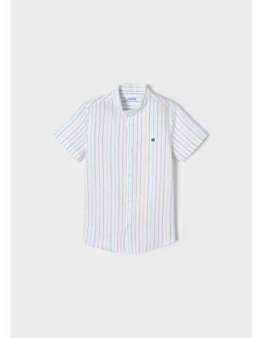 CAMISA M-C LINO RAYAS MAO