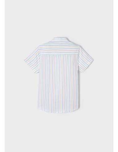 CAMISA M-C LINO RAYAS MAO