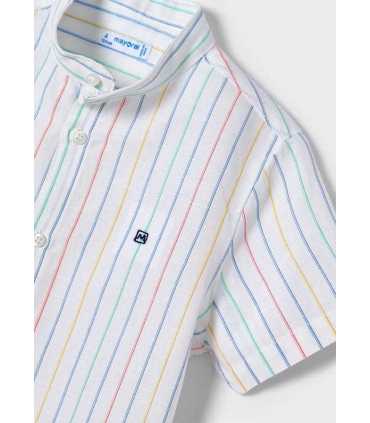 CAMISA M-C LINO RAYAS MAO