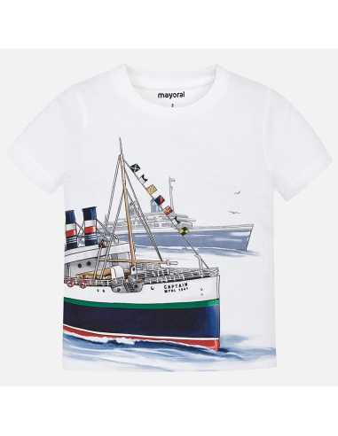 Camiseta manga corta barcos niño