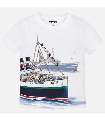 Camiseta manga corta barcos niño