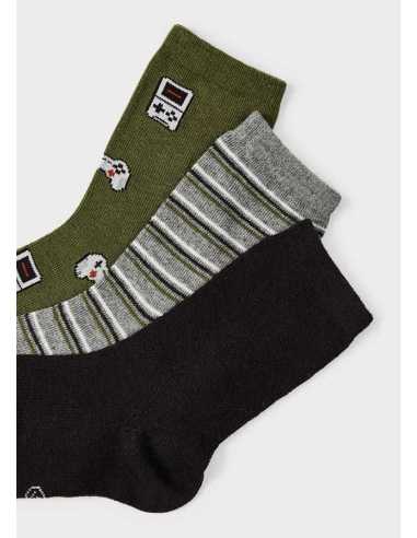 SET 3 CALCETINES JACQUARD LISO