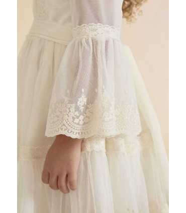 VESTIDO TUL BORDADO PUNTILLAS