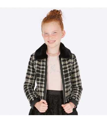 Chaqueta cuadros combinada niña