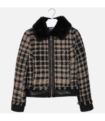 Chaqueta cuadros combinada niña