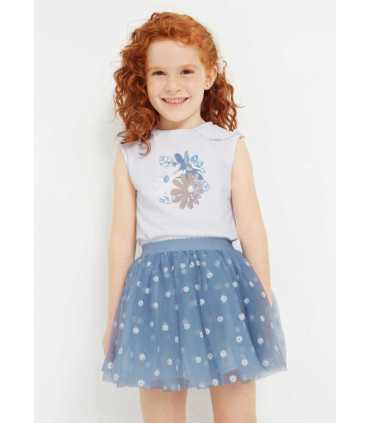 CONJ. FALDA TUL ESTAMPADO