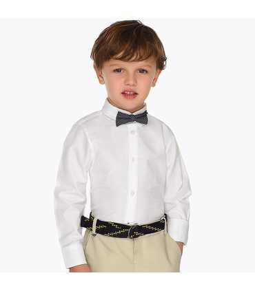 Camisa manga larga con pajarita niño