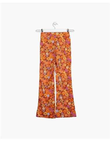 PANTS VISCOSE AOP-ORANGE