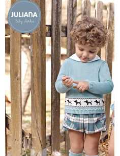 CONJ. PANT. TELA CUADROS PERRITOS