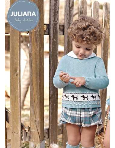 CONJ. PANT. TELA CUADROS PERRITOS