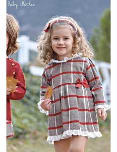 VESTIDO ENTERIZO TELA CUADROS VOLANTE