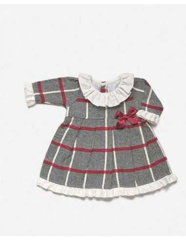 VESTIDO ENTERIZO TELA CUADROS VOLANTE