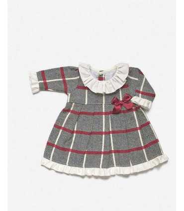 VESTIDO ENTERIZO TELA CUADROS VOLANTE