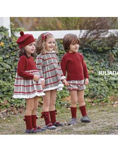 VESTIDO CUERPO PUNTO TELA CUADROS