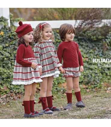 VESTIDO CUERPO PUNTO TELA CUADROS