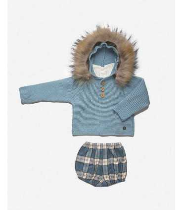 CONJ. CHAQUETA NIÑO CUADROS CAPUCHA