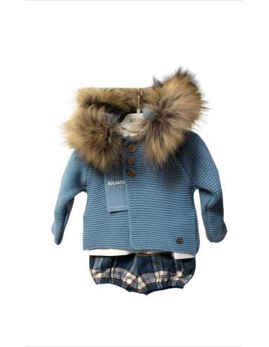 CONJ. CHAQUETA NIÑO CUADROS CAPUCHA