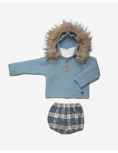 CONJ. CHAQUETA NIÑO CUADROS CAPUCHA 2