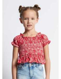 Blusa estampada punto smock niña