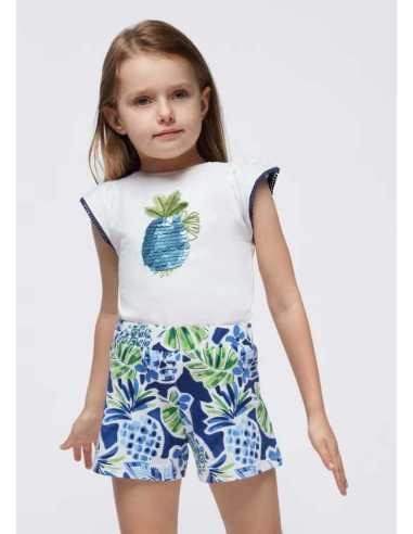 Conjunto 2 piezas pantalón corto estampado niña