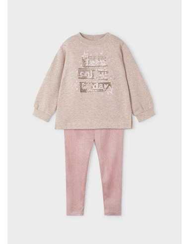 Conjunto legging antelina y sudadera niña