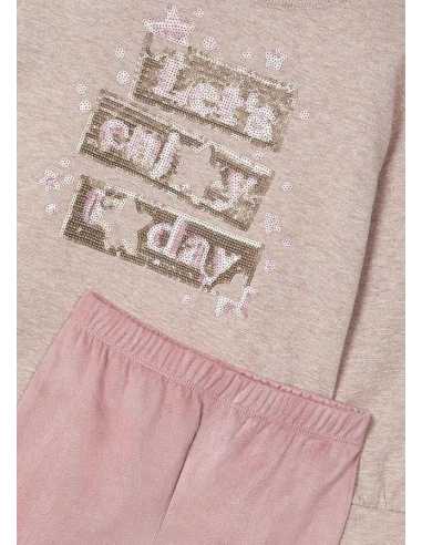 Conjunto legging antelina y sudadera niña