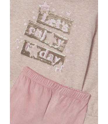 Conjunto legging antelina y sudadera niña