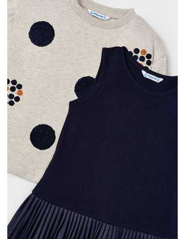 Vestido sin mangas con sudadera círculos niña