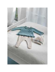 Conjunto 3 piezas tricot recién nacida