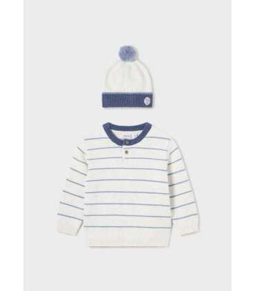 Jersey con gorro rayas bebé