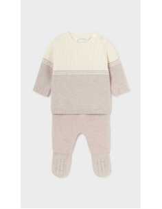 Conjunto polaina y jersey bicolor recién nacido 2
