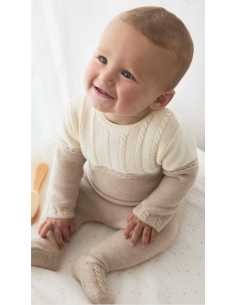Conjunto polaina y jersey bicolor recién nacido