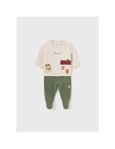 Conjunto polaina y sudadera casita recién nacido