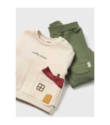 Conjunto polaina y sudadera casita recién nacido
