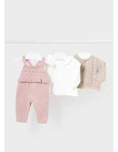 Conjunto 3 piezas tricot recién nacida