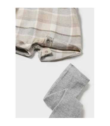 Conjunto 3 piezas peto cuadros recién nacido