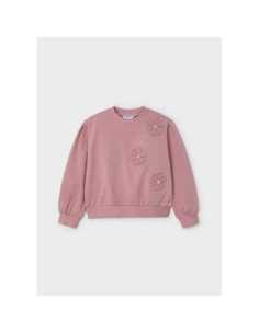 Sudadera apliques flores niña