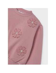 Sudadera apliques flores niña 2