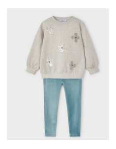 Conjunto legging y sudadera lentejuelas niña