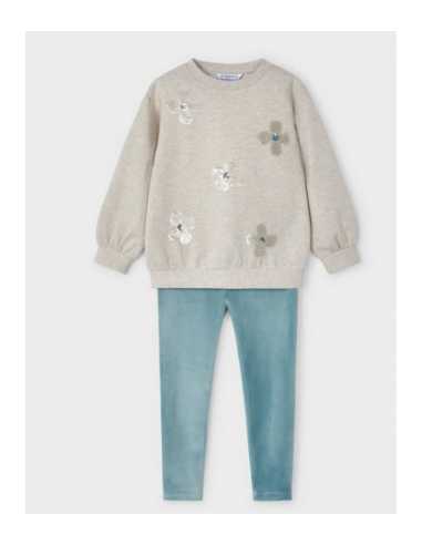 Conjunto legging y sudadera lentejuelas niña